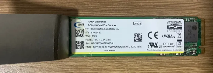SSD NVME 256GB M.2 2280