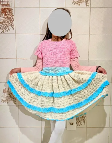 Vestido Infantil de Crochê ? Novo (6-8 anos)