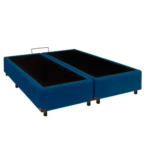 Cama Base Box Casal Azul Royal