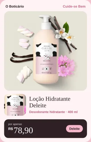 Vende-se hidratante corporal relaxante cuide-se deleite O Boticário