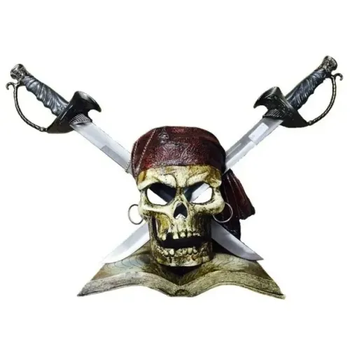 Caveira Piratas Do Caribe Porta Espadas Decoração