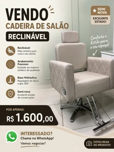 Cadeira de salão reclinável