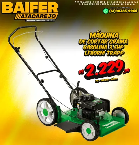 Máquina de Cortar Grama a Gasolina 3,5Hp LF80rm Trapp