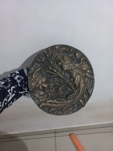 Decoração antiga de bronze pra parede 20 cm perfeito p decoração