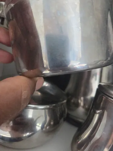 Peças inox, açucareiro, bules,farinheiro,6 peças. 