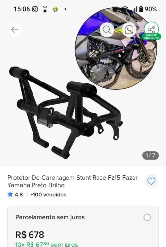 Protetor de carenagem fazer 150