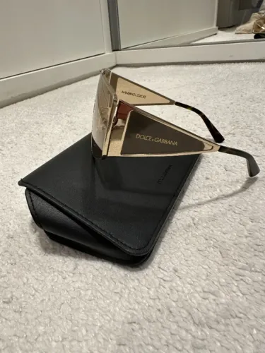 Óculos de Sol Dolce & Gabbana Original Oversized Shield Dourado