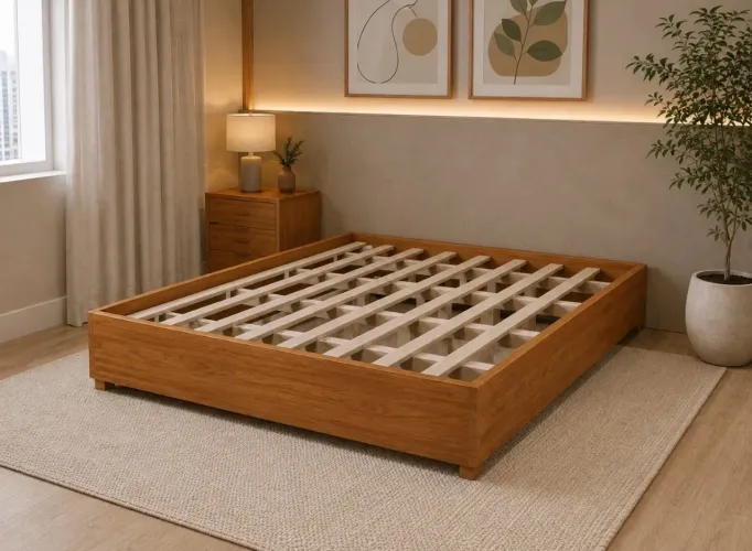 Cama Box Casal Imperatriz Com Pés Viero - Mel