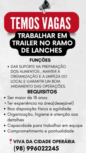 VAGA PARA MULHERES. 