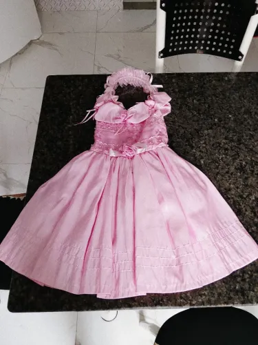 Vestido infantil feminino rosa