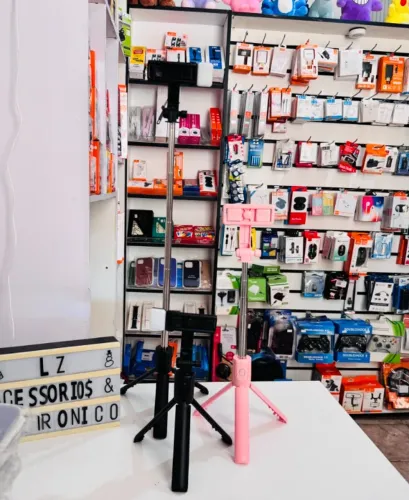 Tripé bastão pau de selfie para celular com suporte e bluetooth
