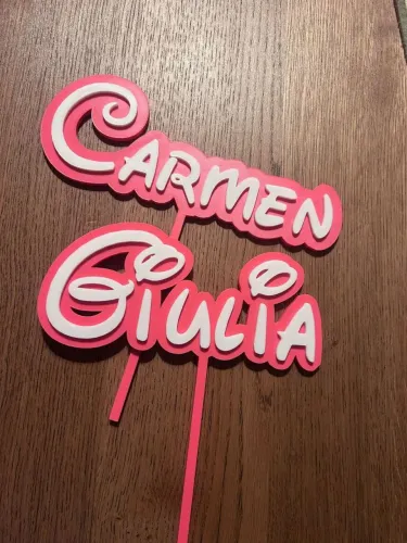 Topo de bolo personalizado impresso em 3D