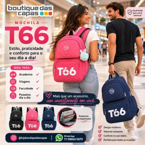 Mochila De Passeio Resistente Multifuncional Alça Reforçada t66