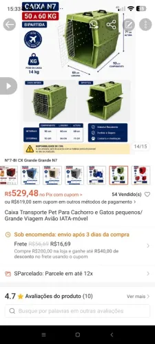 Caixa de Transporte IATA-vÔos gol/tam/latam Cachorro e gatos Nº1 A Nº8-SP X AL