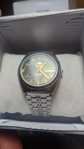 Relógio Orient Automático 3 Estrelas - mostrador preto 