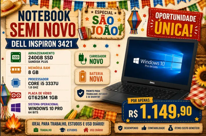 Notebook Dell semi novo
