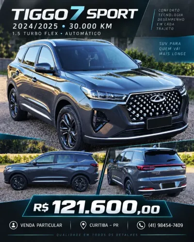 Chery Tiggo 7 Sport 1.5 Turbo Flex 16V Aut. 2025