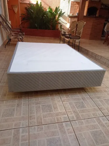 Base Cama Box Casal Herval Parma, 39 x 138 x 188 cm, Cinza