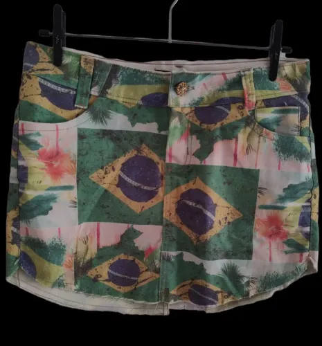 Saia jeans bandeira do Brasil Tam 42