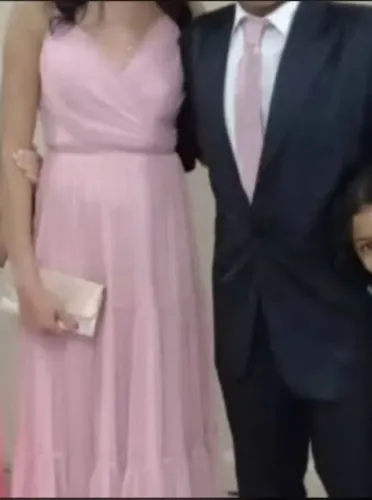 Vestido de festa rosê