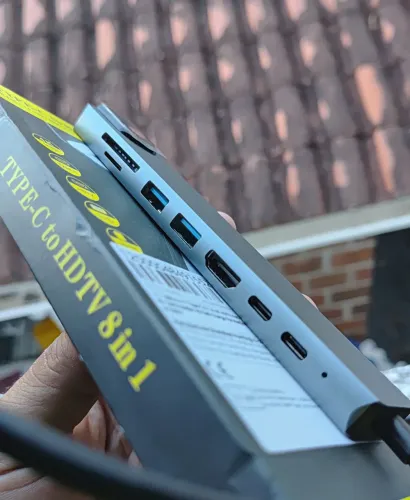 Adaptador HUB 8IN1 Tipo C USB 3.0 HDMI ENTHERNET  Cartão MicroSD