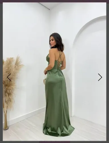 Vestido Longo Verde Oliva