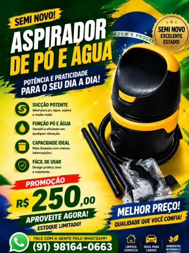 Vende-se um aspirador de pó e água