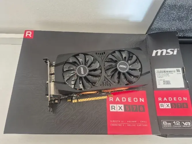 MSI RX 570 8GB original, nunca aberta, lacre de fábrica intacto, com caixa