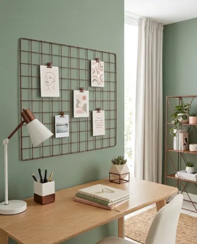Mural Painel Quadro de Fotos Avisos Lembretes Tela Aramada Decoração Escritório Quarto