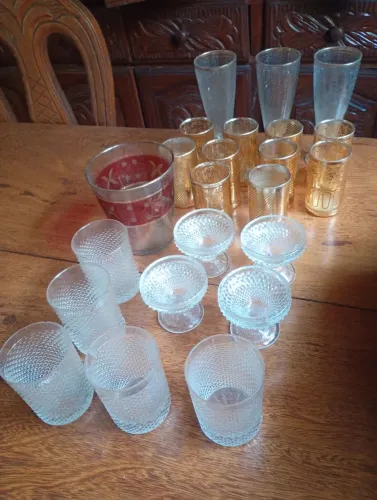 Kit 23 peças vidro cristal