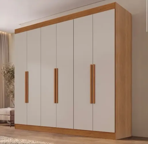 Guarda Roupa 6 Portas Essenza 177 Cinamomo Off White