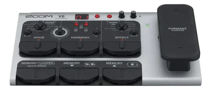 Pedaleira de voz com looper zoom v6