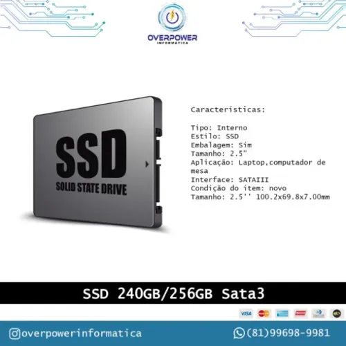 SSD Sata 256gb kingfast - Novo