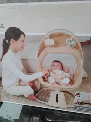 Cadeira de balanço sensor de movimento aura deluxe bege