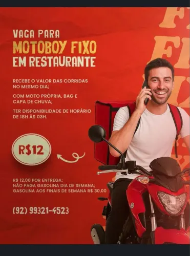 Vaga motoboy fixo