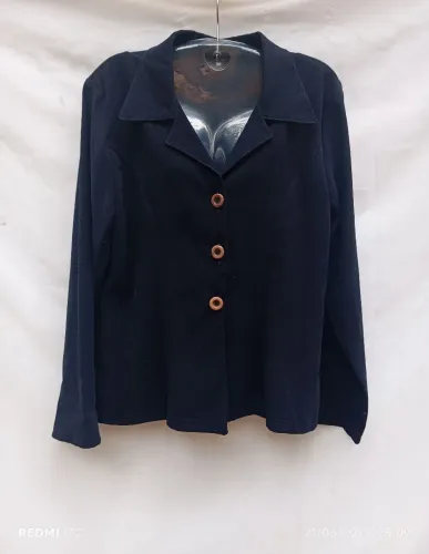 Blazer feminino azul c/ombreiras 