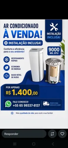 Ar condicionado com instalação inclusa