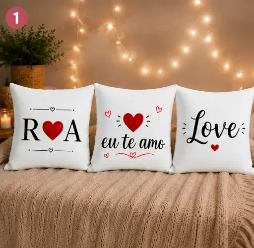 Kit Almofadas Personalizadas com Iniciais do Casal
