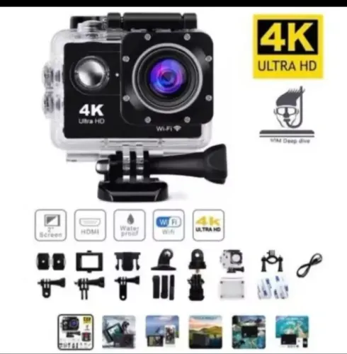 Camera de ação 4K ultra HD, wi-fi 30 metros a prova dágua 