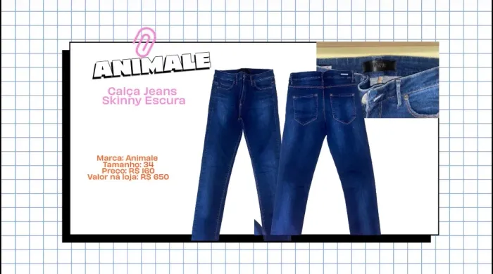 Calça Jeans Skinny Escura Animale