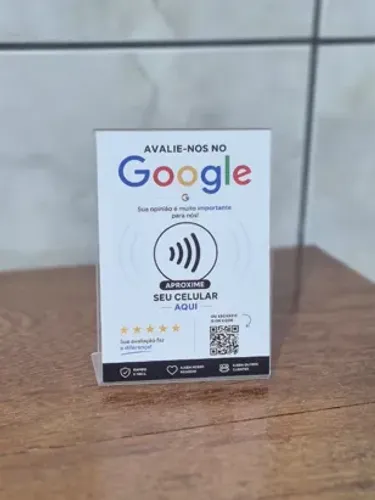 Placa NFC Google Avaliações + QR Code Personalizada