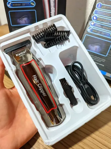 Maquininha kemei original para barba, acabamento e depilação