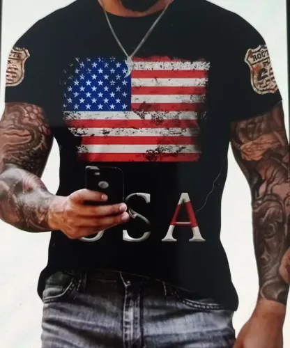 CAMISA PRETA PATRIOTA USA.(TAMANHO GG)