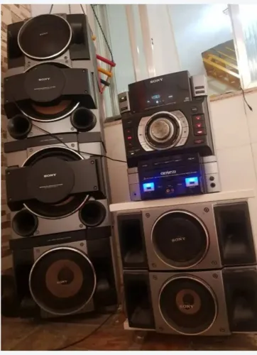 Mini system 1.100W Sony Genezi GTR 8 Completo 6 caixas.