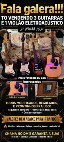 Guitarras e Violão Revisados e Semi Novos 
