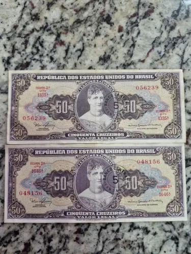 VENDO 2 NOTAS 50 CRIZEIROS (PRINCESA ISABEL)