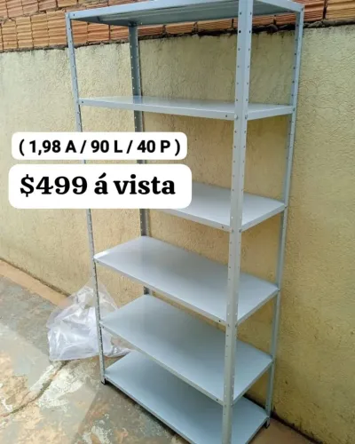 Prateleira de aço 6 bandejas 40cm de profundidade 