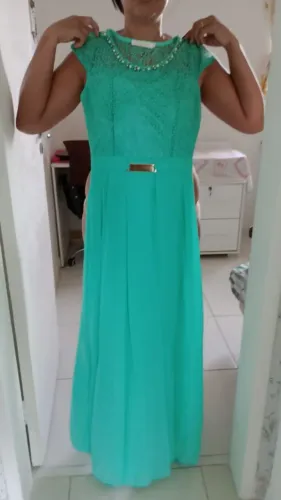 vestido de festa verde