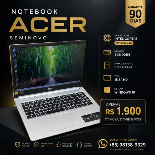 Notebok acer i5 10 The SSD 256 impecável