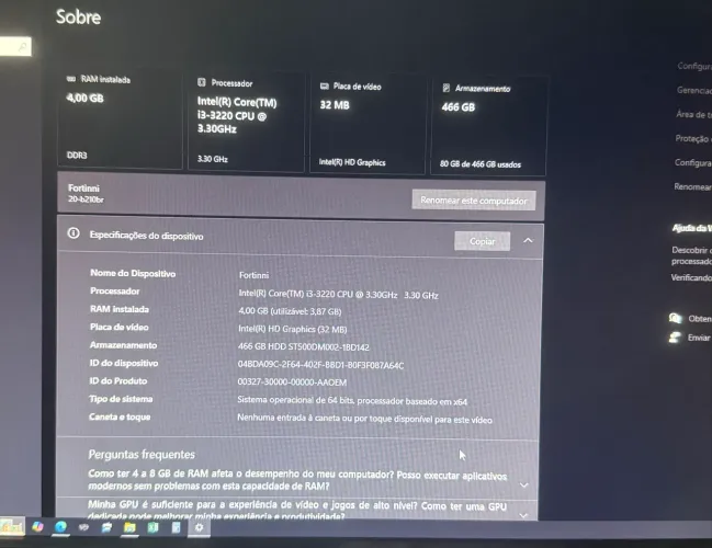 HP Pavilion 20 All in One i3 4GB HD 500GB Tela 20 Completo